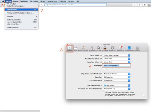 Safari Google-Startseite einrichten